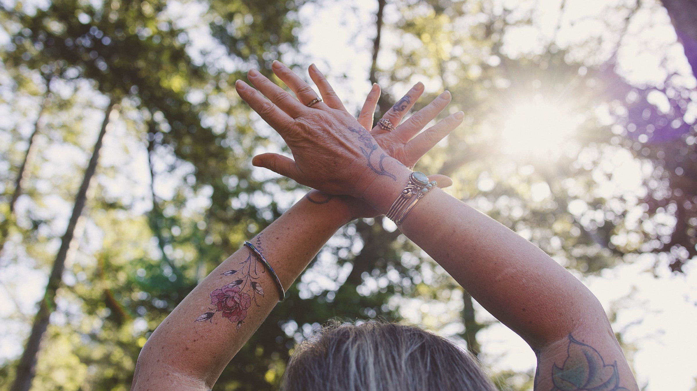 Tiny Intentions Botanical Survivor Tattoo with Peony