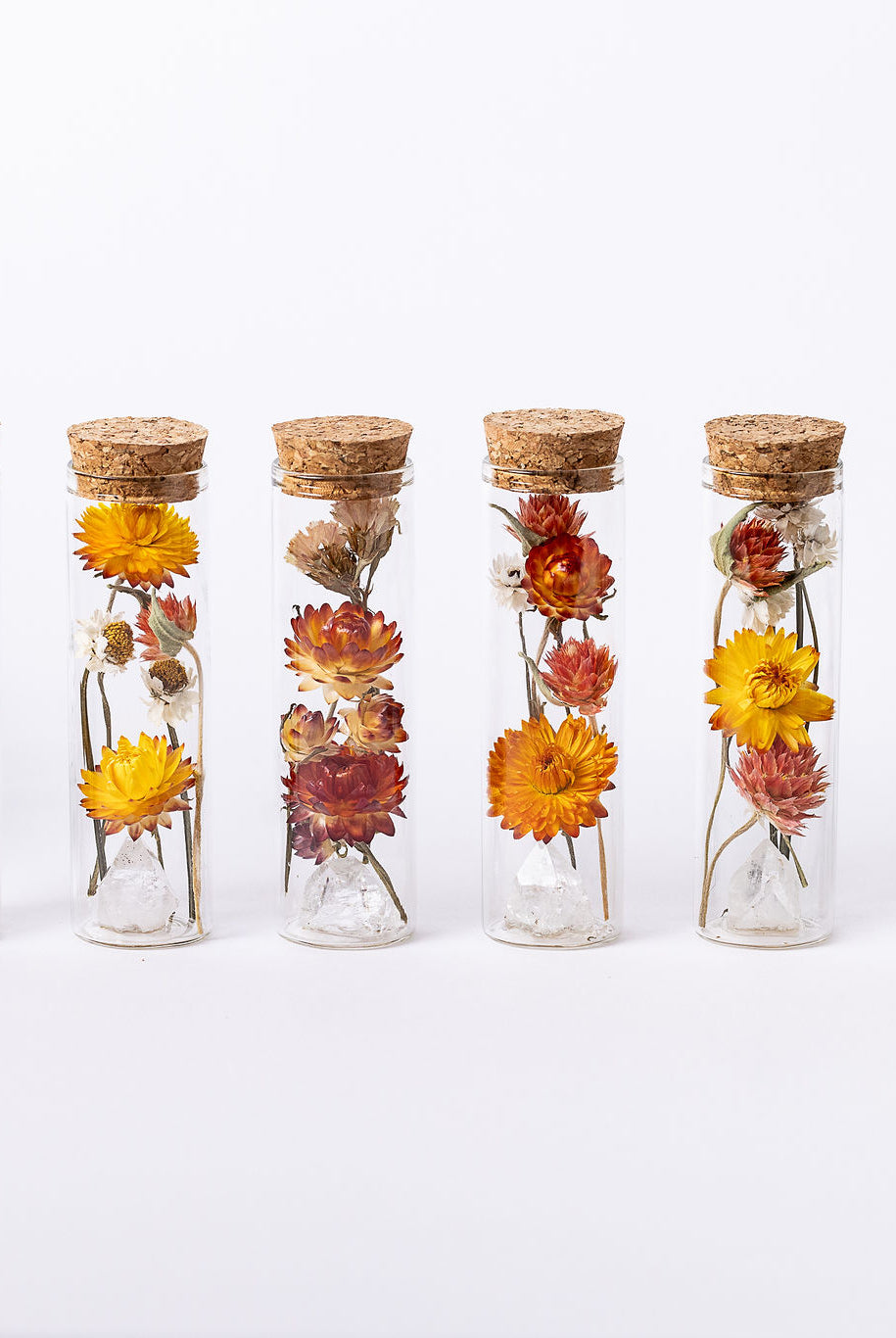 Dried Flower Herbarium - Apophyllite Earth Vessel - MINI - assorted flowers