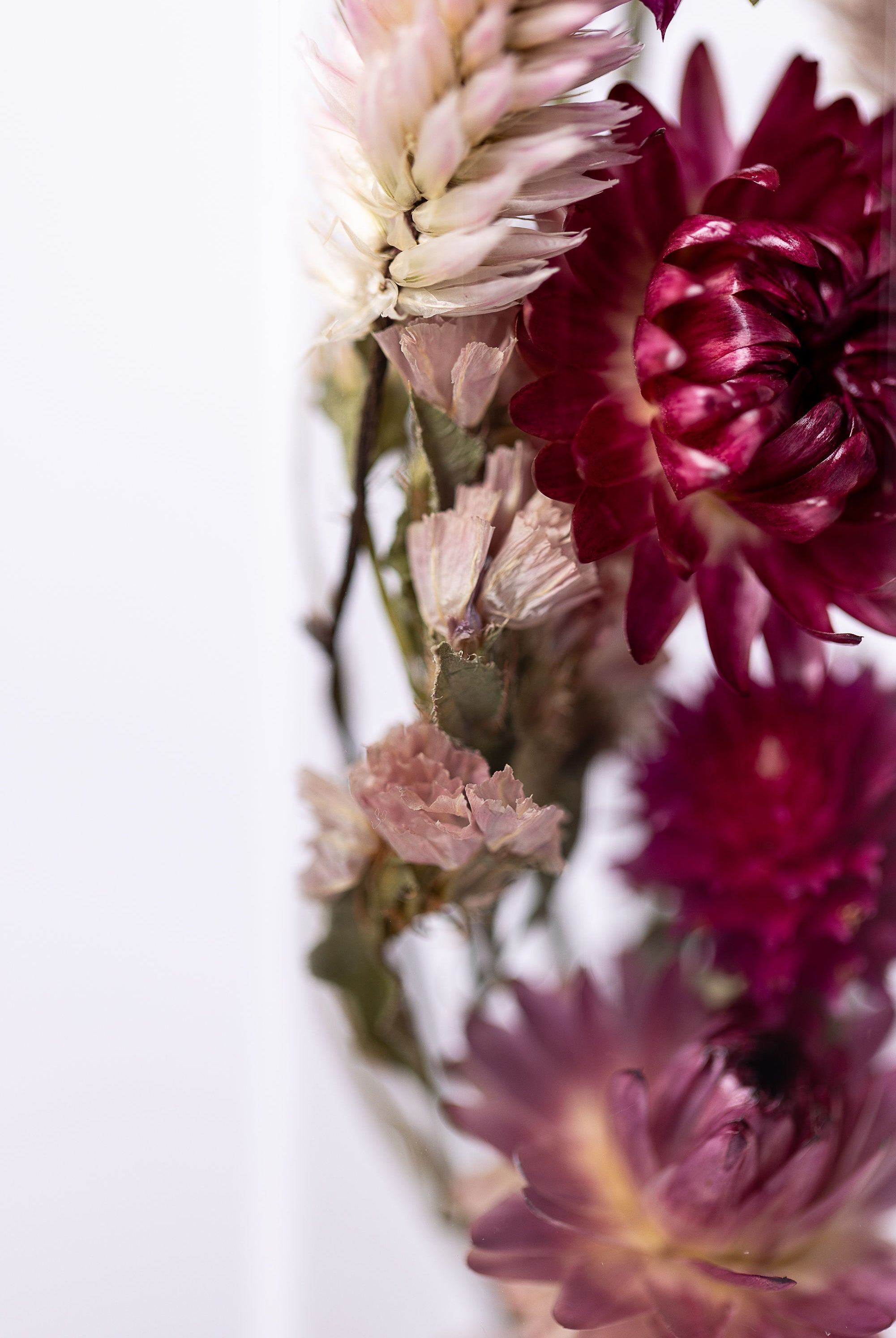 Dried Flower Herbarium - Rose Quartz Earth Vessel - MEDIUM - flower focus