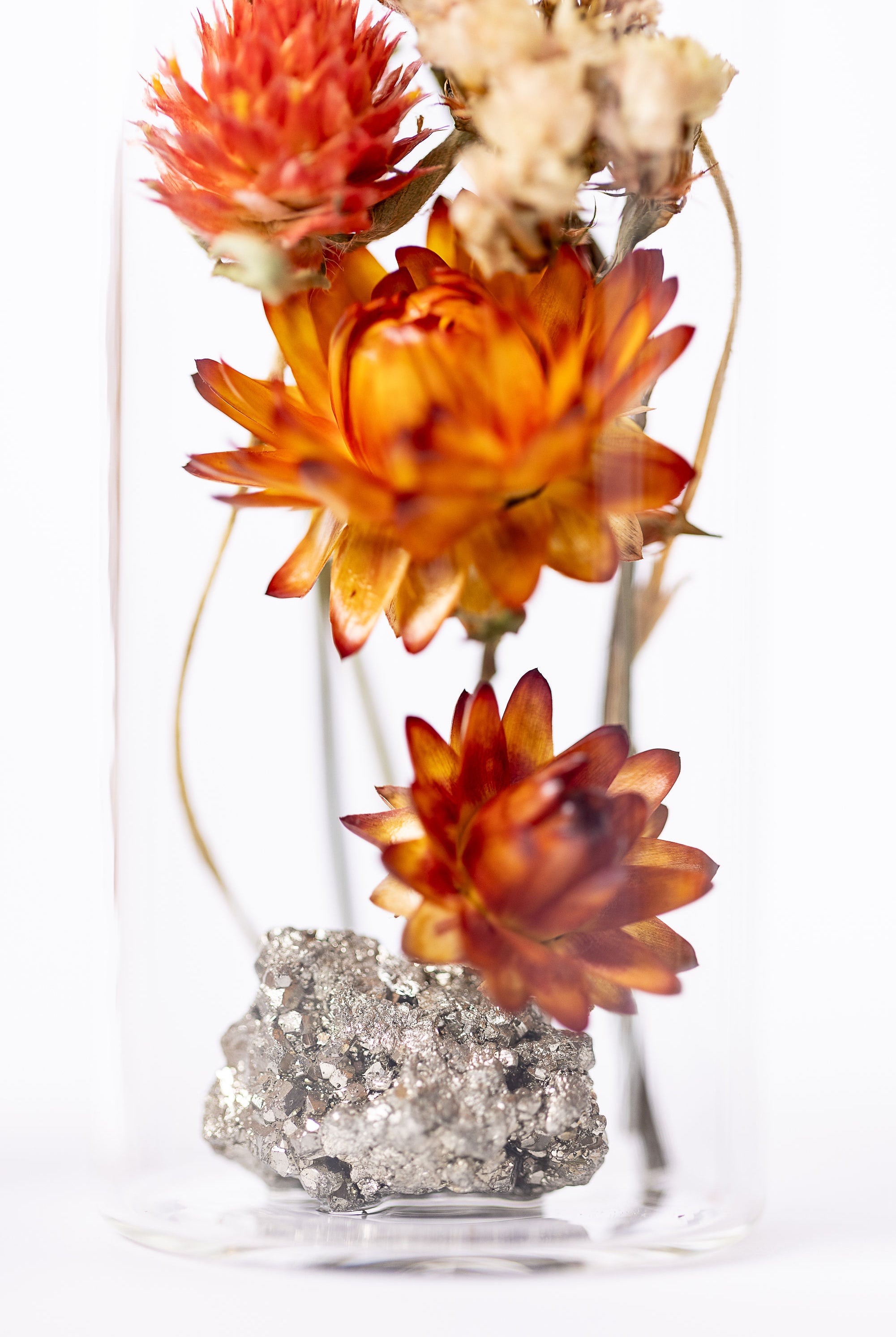 Dried Flower Herbarium - Pyrite Earth Vessel - MEDIUM - product focus