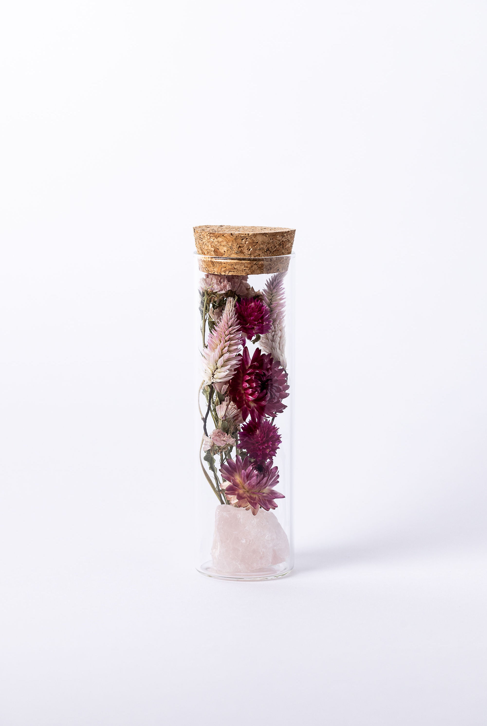 Dried Flower Herbarium - Rose Quartz Earth Vessel - MEDIUM