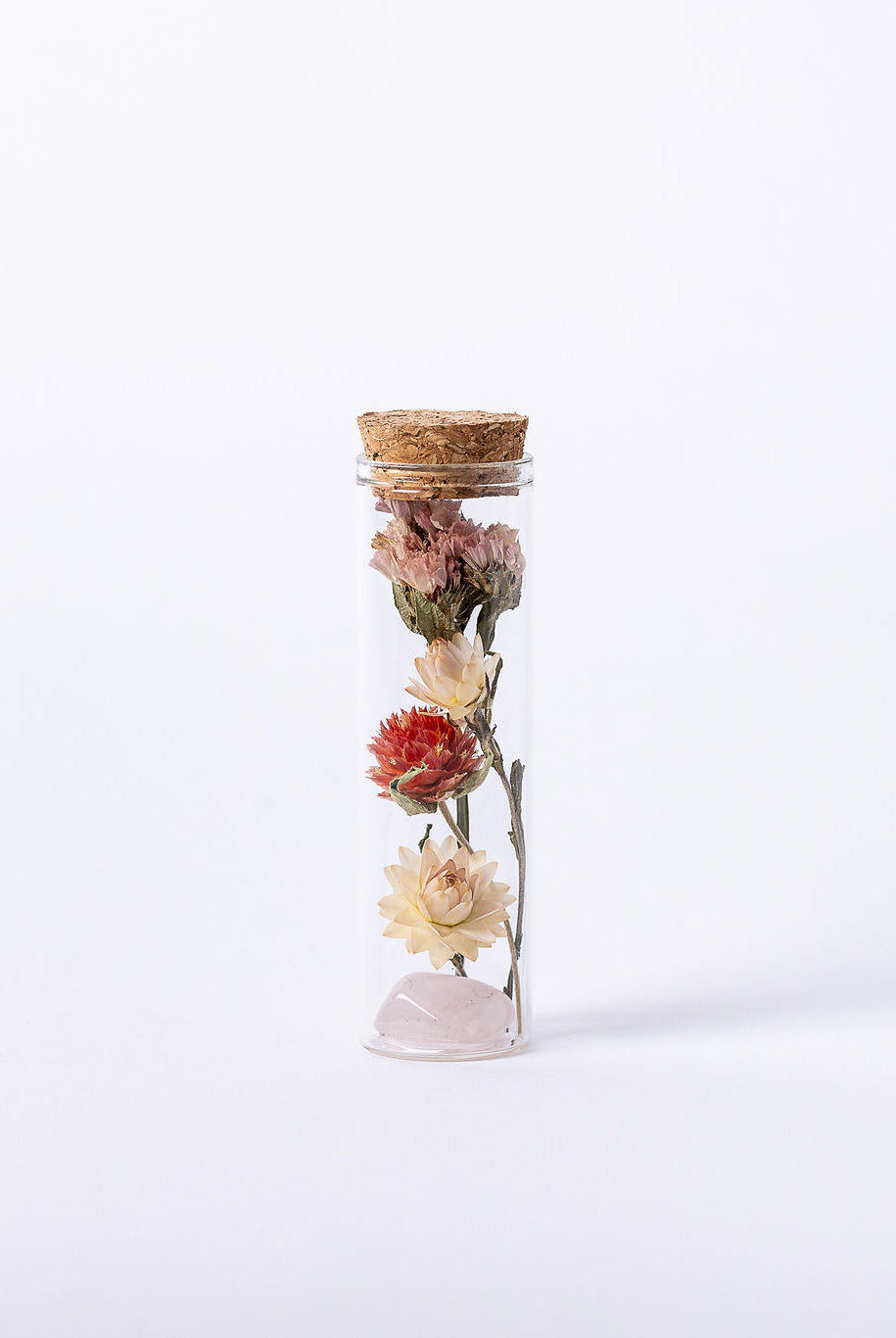 Dried Flower Herbarium - Rose Quartz Earth Vessel - MINI - with hand