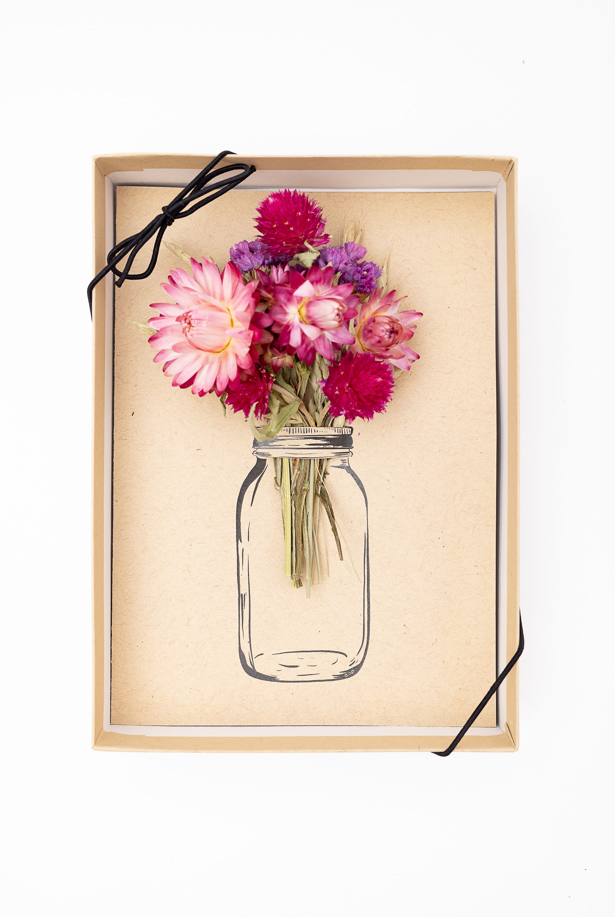 Just Because - Blank Space Mason Jar - Dried Flower Greeting Card