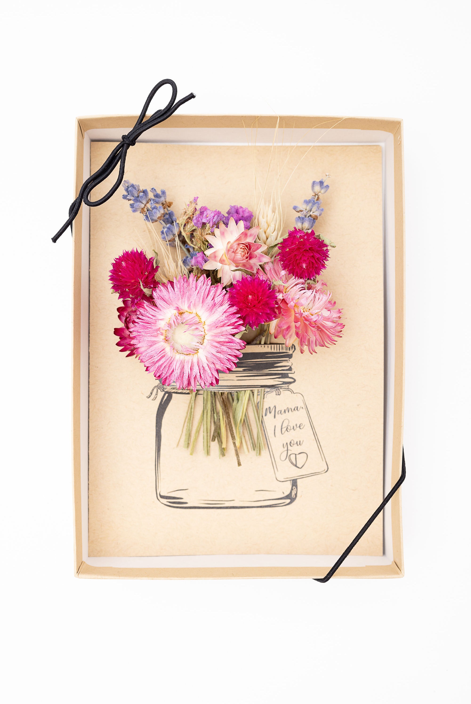 Mama, I Love You - Mason Jar - Dried Flower Greeting Card