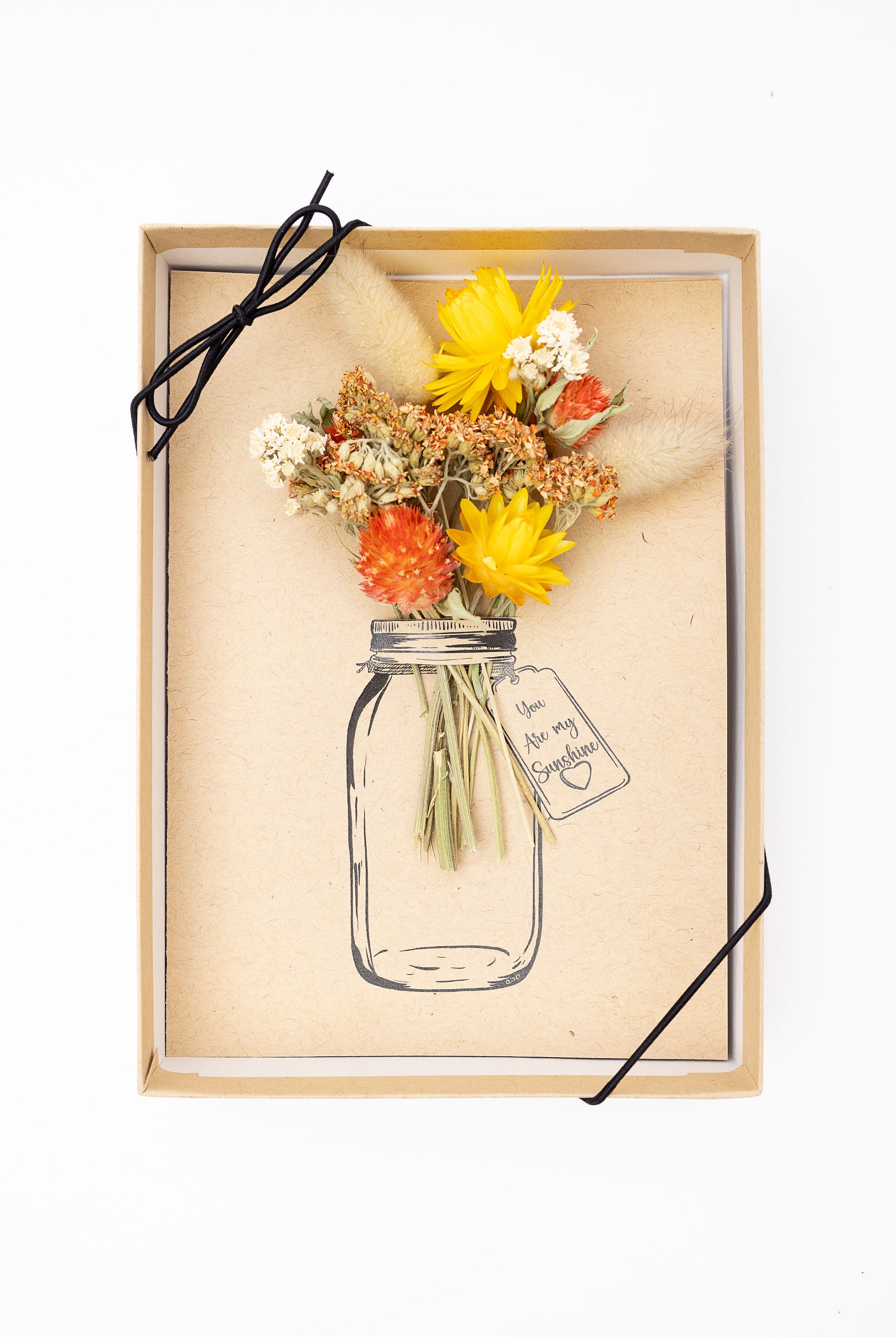 You Are My Sunshine - Mason Jar - Dried Flower Greeting Card