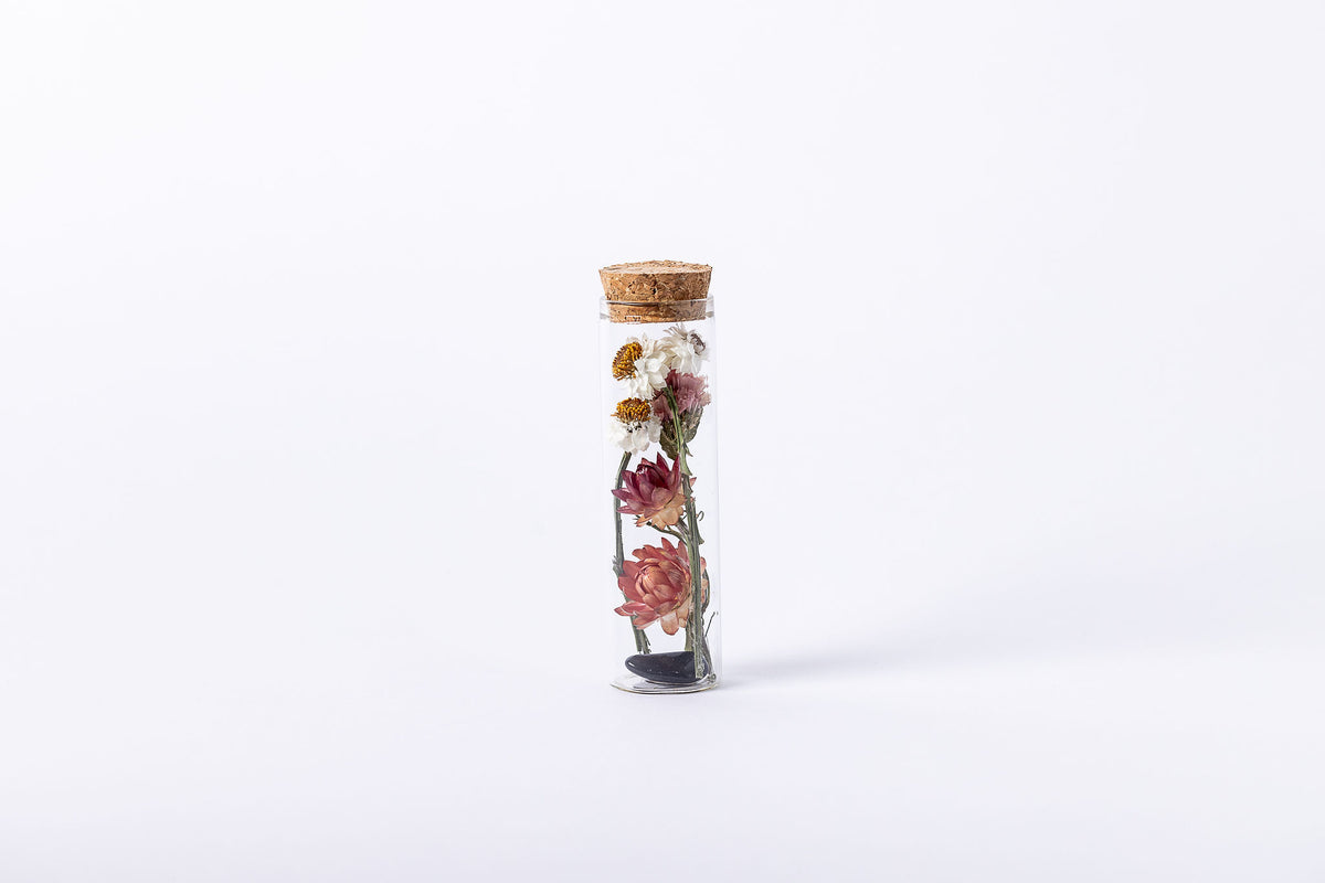 Dried Flower Herbarium - Obsidian Earth Vessel - MINI