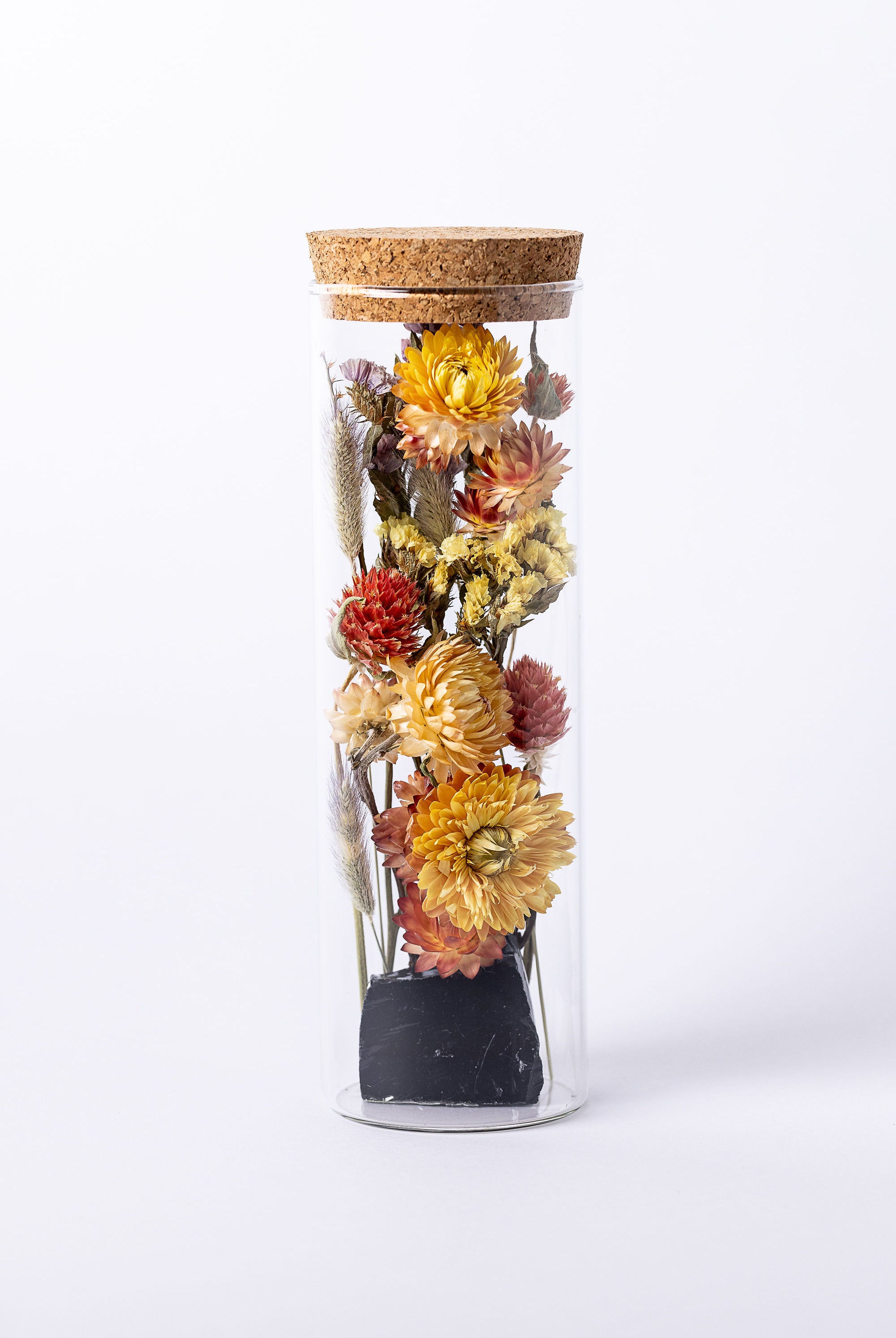 Dried Flower Herbarium - Obsidian Earth Vessel - LARGE