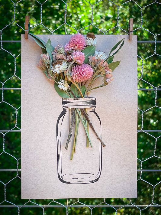 Just Because - Blank Space Mason Jar Bouquet Card