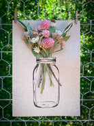Just Because - Blank Space Mason Jar - Dried Flower Greeting Card - out of box