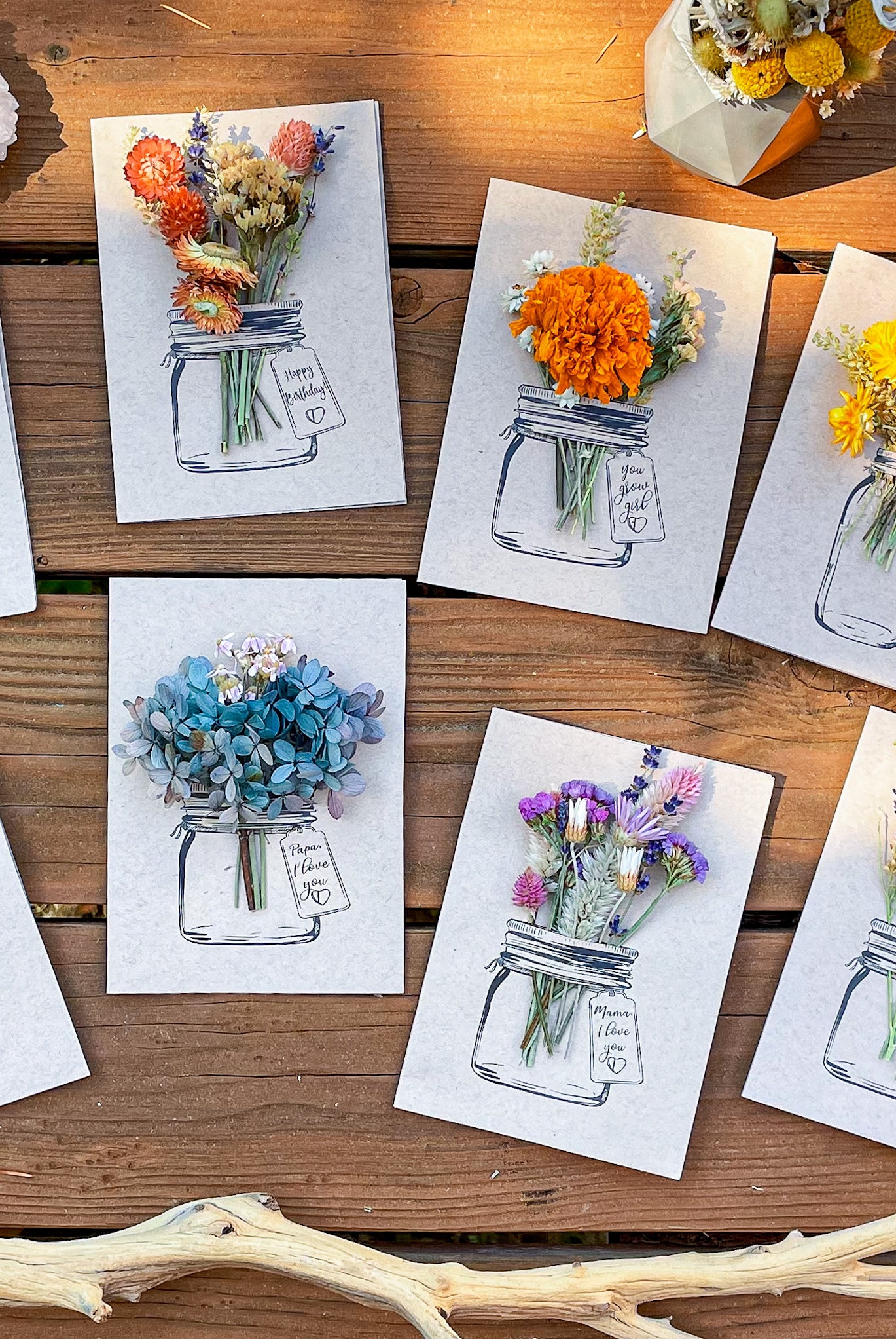 Full collection - Mason Jar - Dried Flower Greeting Card
