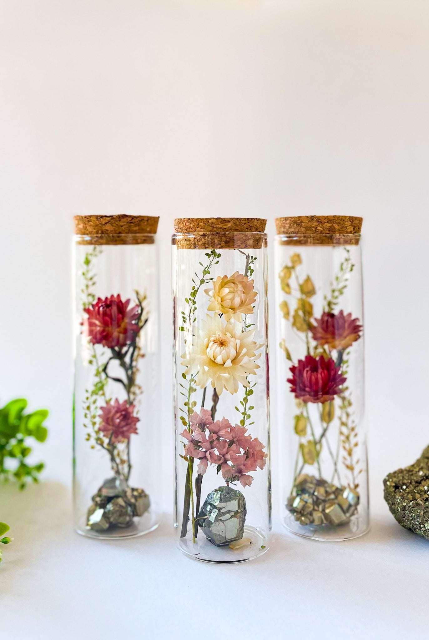 Dried Flower Herbarium - Pyrite Earth Vessel - MEDIUM - flower variety