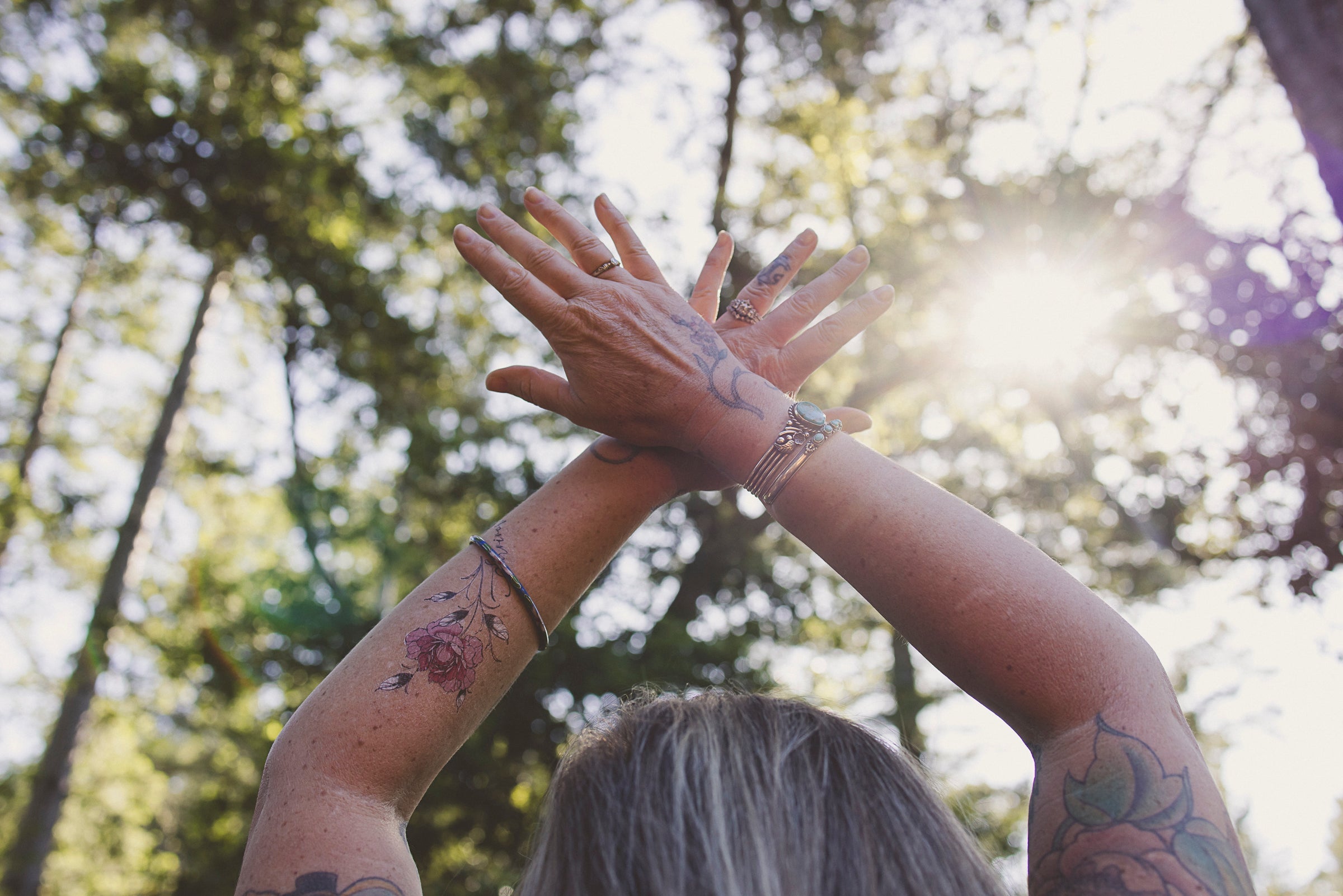 Tiny Intentions Botanical Survivor Tattoo with Peony