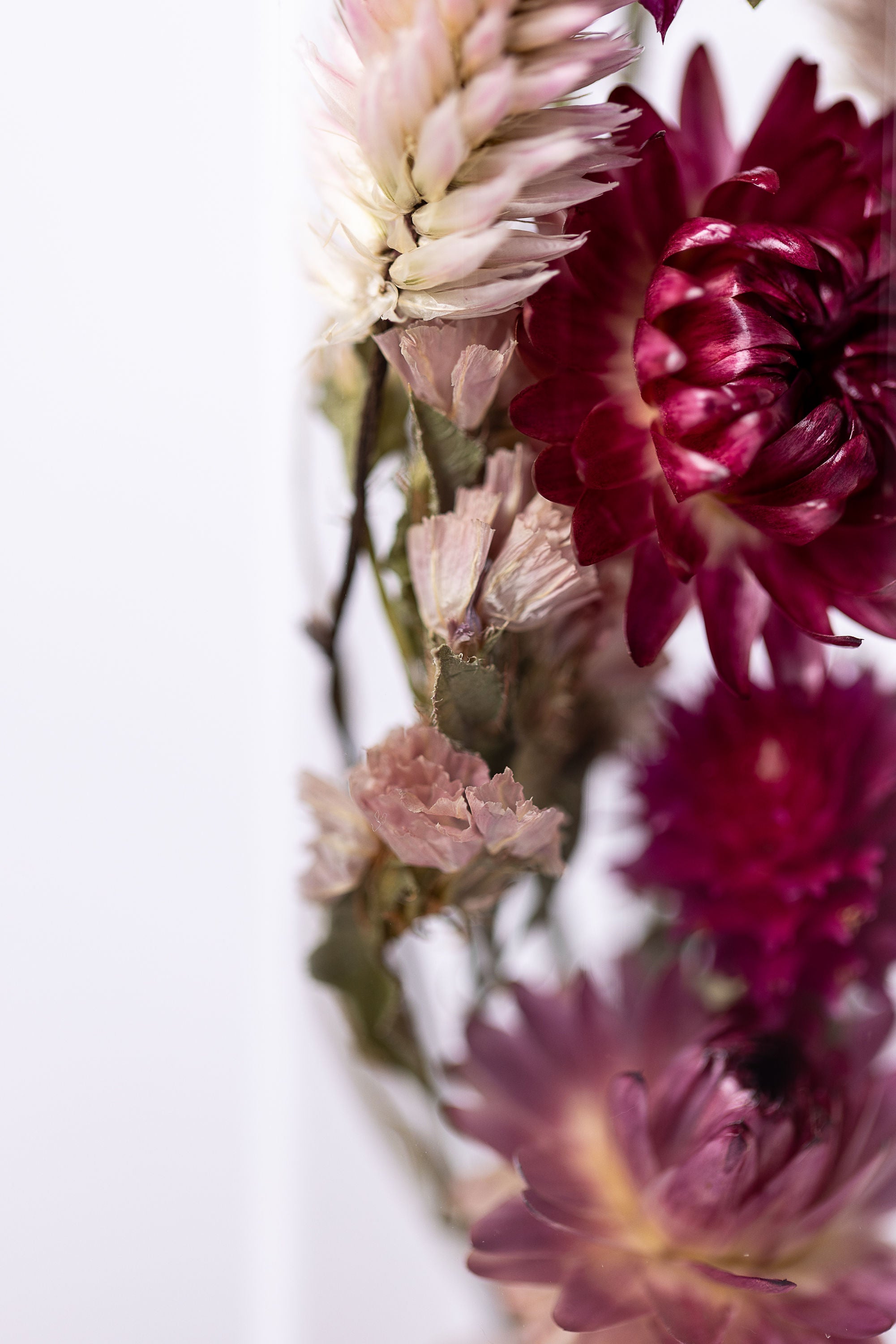 Dried Flower Herbarium - Rose Quartz Earth Vessel - MEDIUM - flower focus