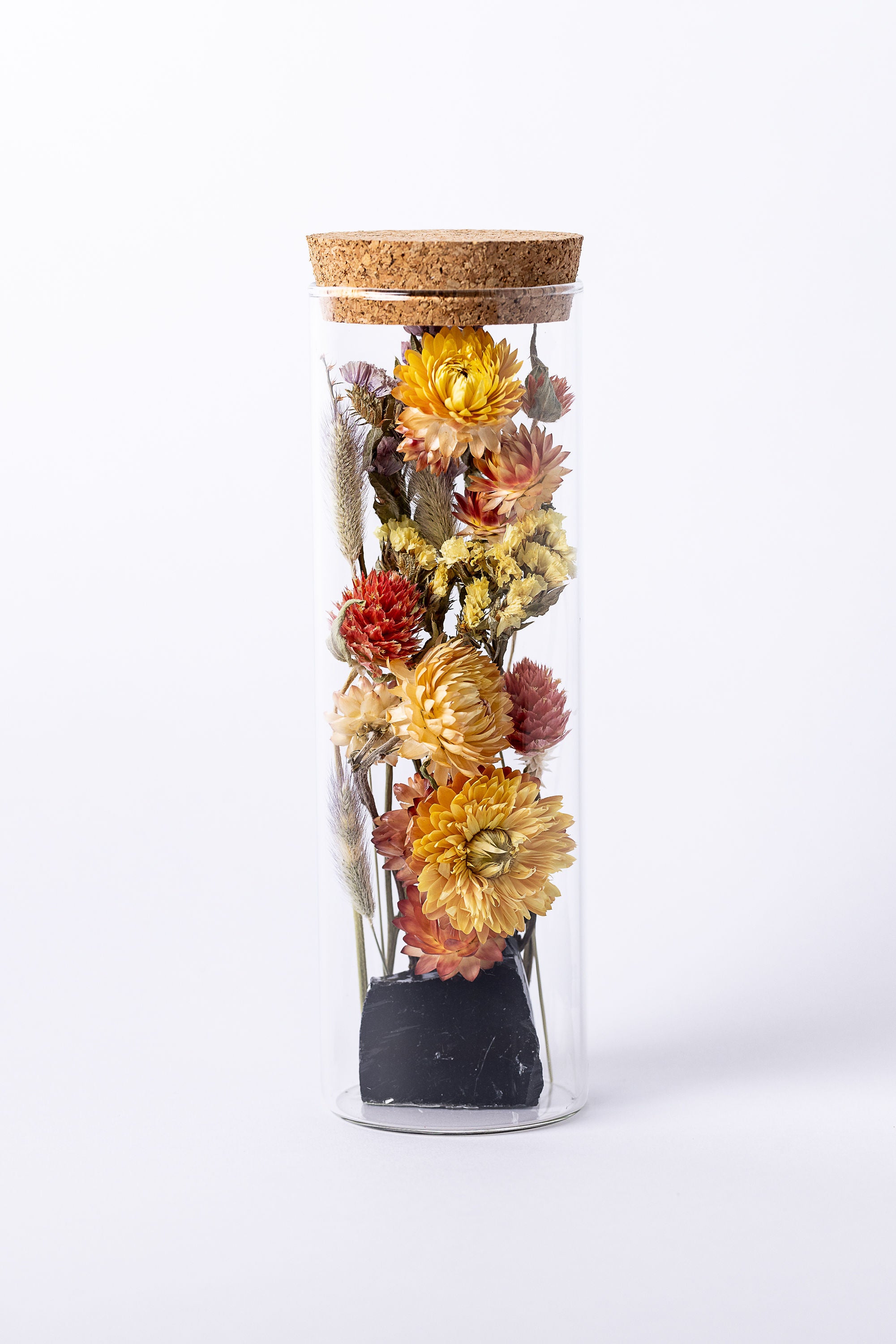 Dried Flower Herbarium - Obsidian Earth Vessel - LARGE