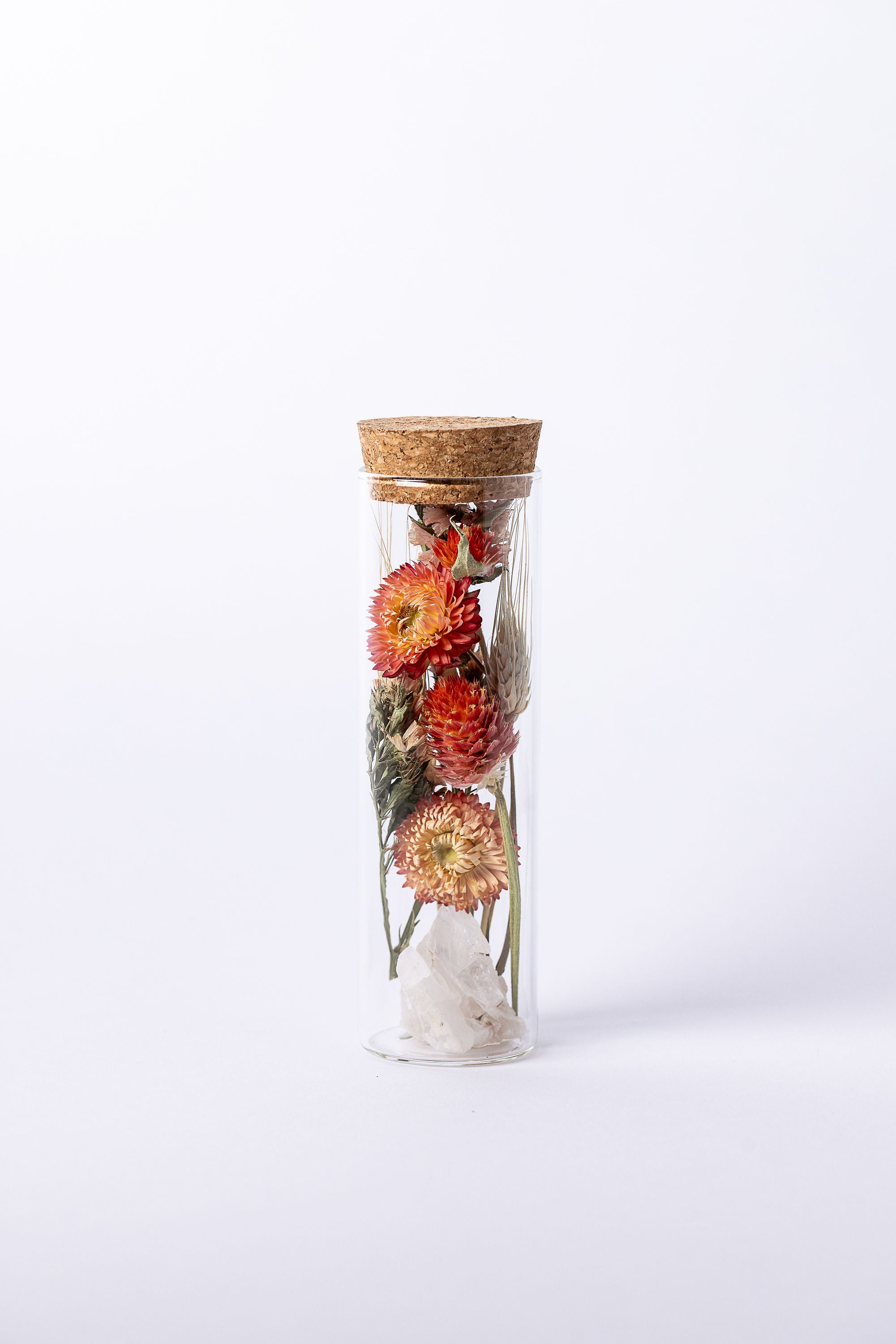 Dried Flower Herbarium - Clear Quartz Earth Vessel - MEDIUM
