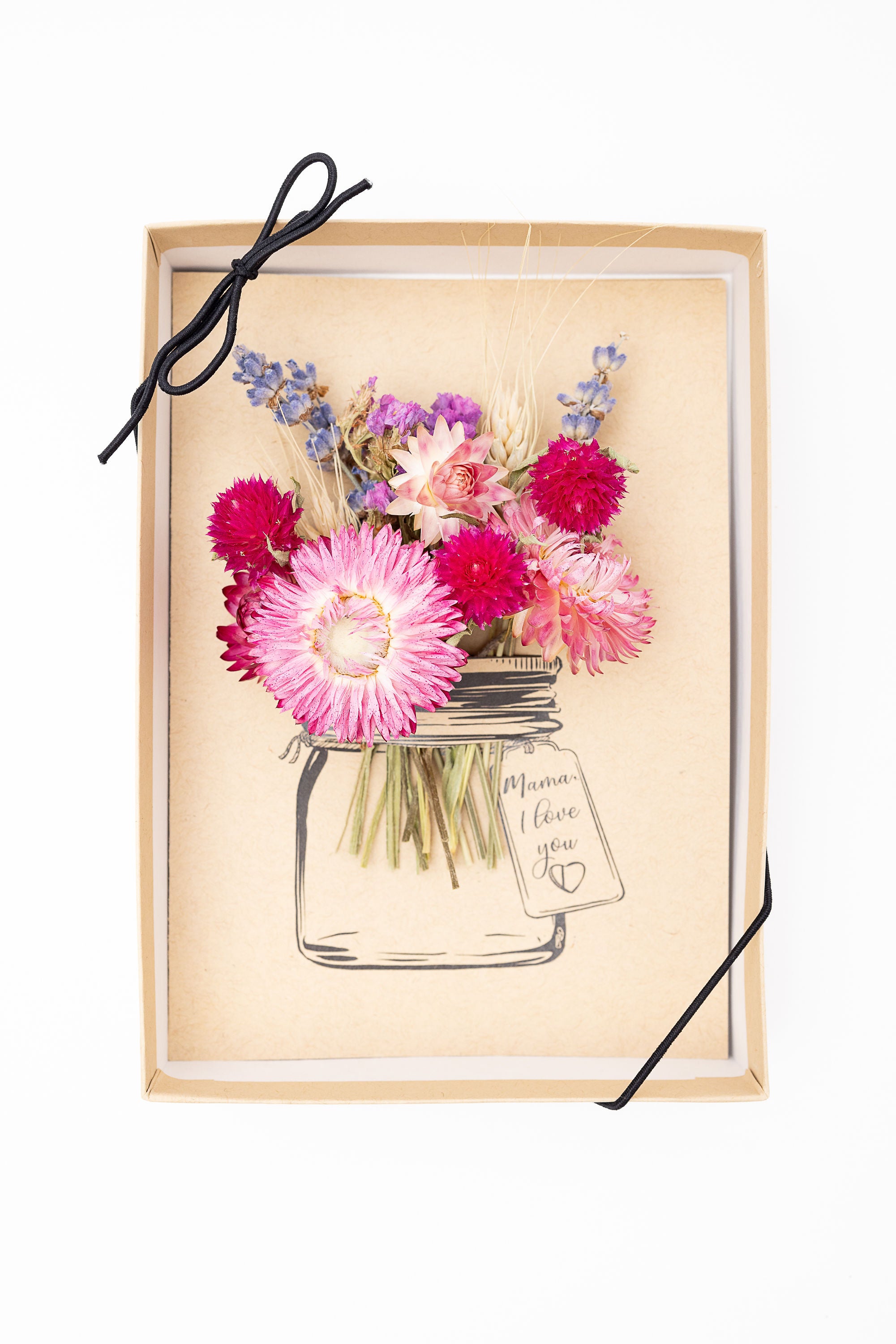 Mama, I Love You - Mason Jar - Dried Flower Greeting Card